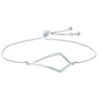 Minimalist kite bracelet inspired by comets in silver