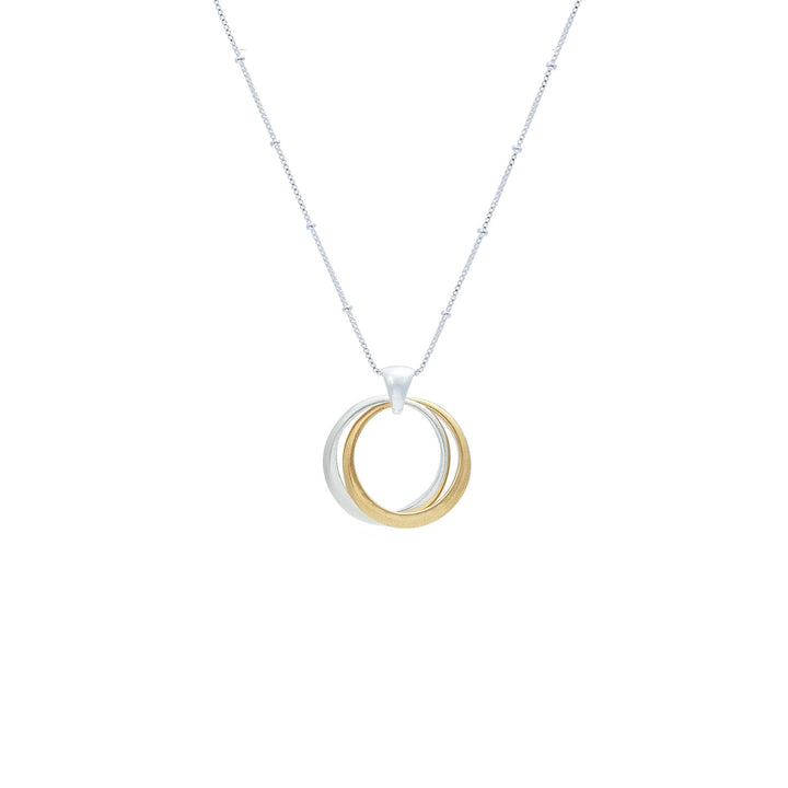 Duo tapered Eclipse everyday necklace in sterling silver and yellow bronze