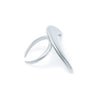 Statement crescent moon ring in silver