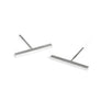 Minimalist white gold bar earrings