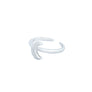 Adjustable minimalist silver crescent moon ring