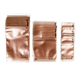 Set of anti-tarnish jewelry bags in copper