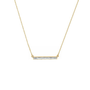 Six Stone Bar Necklace Yellow Gold