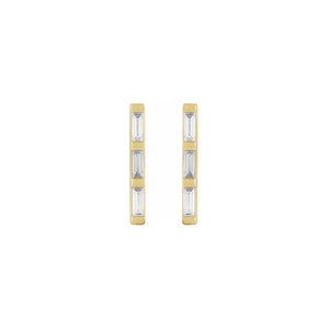 Diamond Bar Earrings 14k Yellow Gold