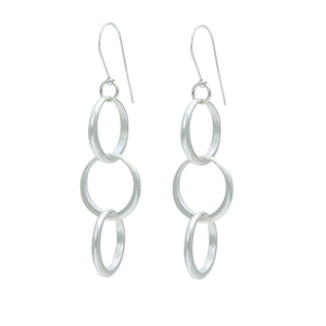Interlocking Sterling Silver Circle Earrings