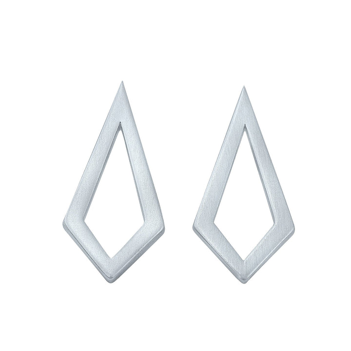 Minimalist kite shaped earrings in sterling silver