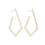 Minimalist kite shaped earrings in yellow bronze