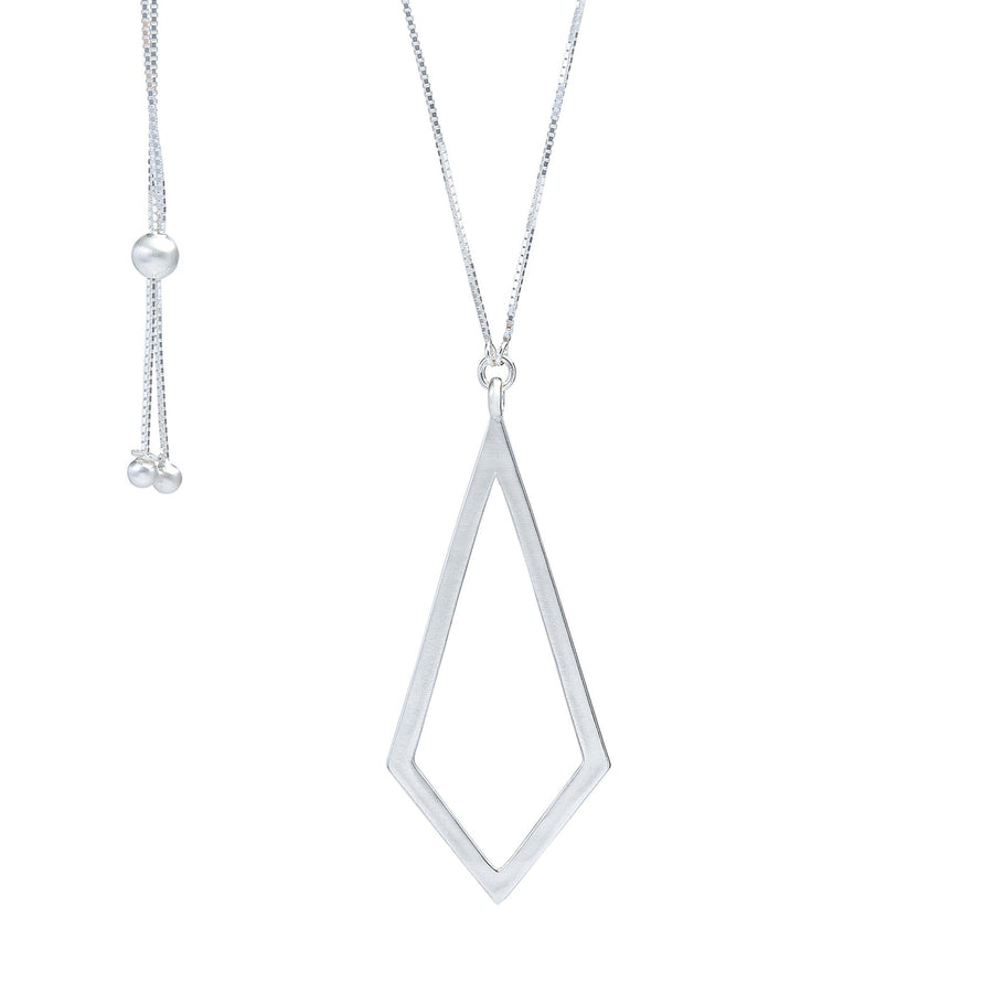 Minimalist kite necklace in silver