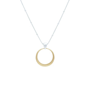  Minimalist tapered Eclipse pendant in yellow bronze and sterling silver