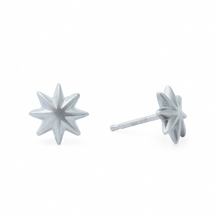 Minimalist silver star stud earrings