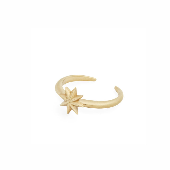 Adjustable minimalist bronze star ring