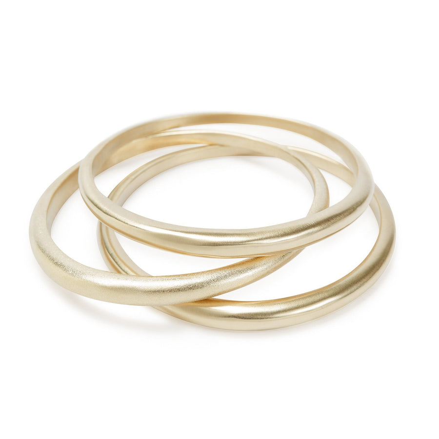 Set of three gold minimalist bangles