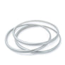 Set of three minimalist silver bangles