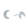 Minimalist crescent moon earrings in silver
