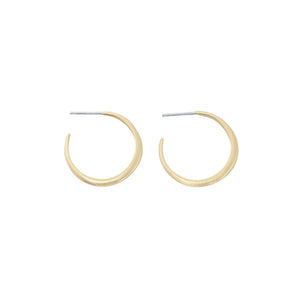 Minimalist crescent hoop earrings in gold