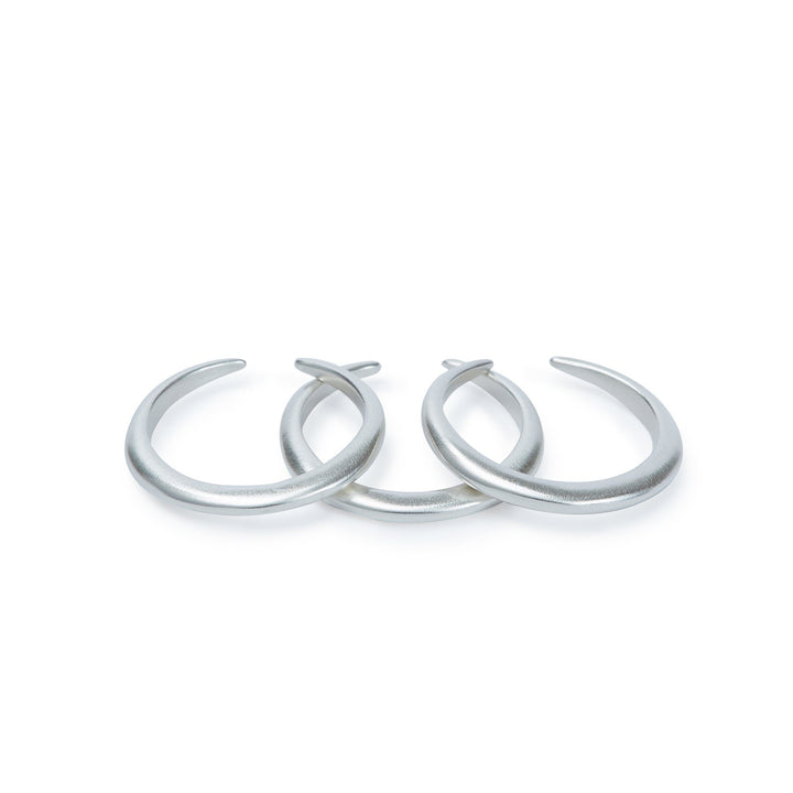 Set of minimalist stacking rings in silver