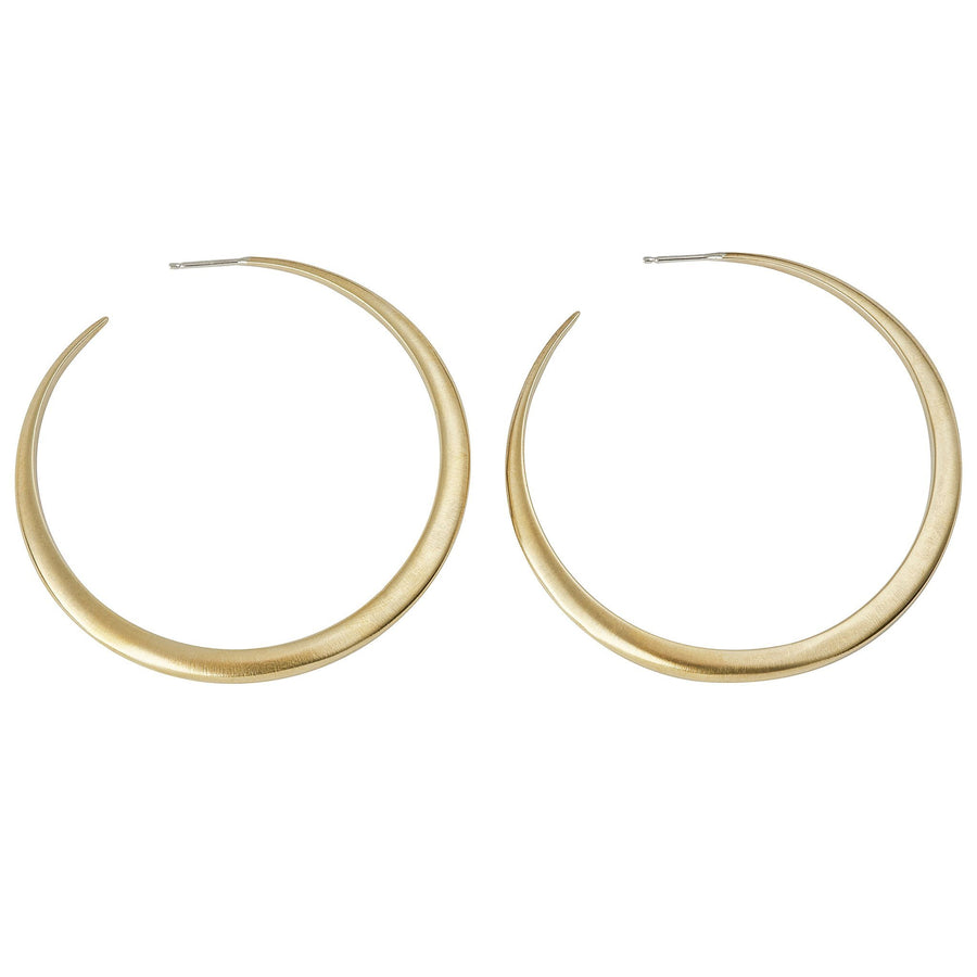 Minimalist crescent hoop earrings in gold