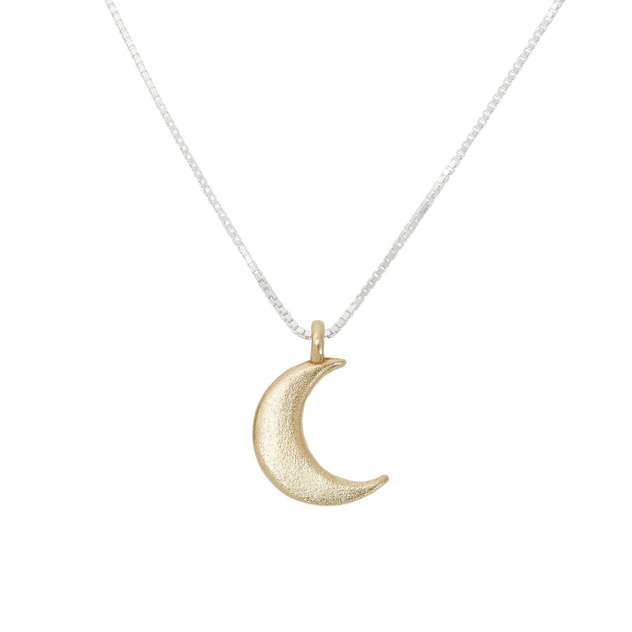 Minimalist crescent moon necklace in gold