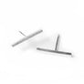 Minimalist silver bar stud earrings