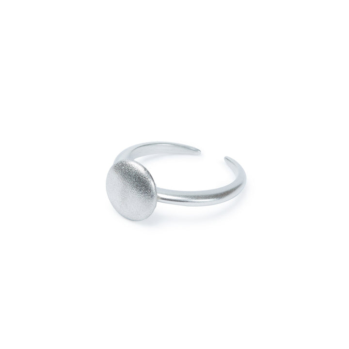Minimalist silver full moon ring