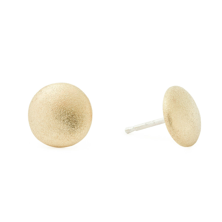 Minimalist gold full moon earrings